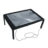 Lupa plegable 3X LouiseEvel215 A4 Página Completa Mesa Grande 3X Manos Libres Escritorio Lupa Plegable Lupa para Leer Costura Tejer Vidrio de Lectura