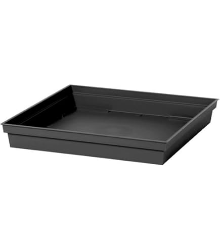 EDA Plastiques Toskana Pflanzkübel Quadratisch – Anthrazit, 32x32x32 Cm, 22 Liter, Für Drinnen & Draußen