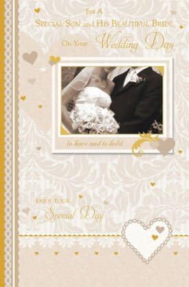 For A Special Son and His Beautiful Bride On Your Wedding Day Card by Grass Roots
