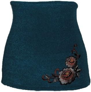 Nierenwärmer uni türkis blau turkis petrol Blume Blüte Applikation Bauchwärmer Fleece Frottee Nierengurt Leibwärmer Männer Frau Kinder Sport Baby Größe Gr. M
