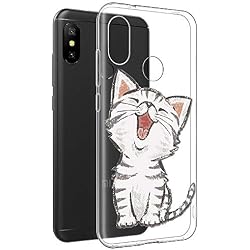 Funda Xiaomi Mi A2 Lite, Eouine Cárcasa Silicona 3D Transparente con Dibujos Diseño [Antigolpes] de Protector Fundas para Movil Xiaomi Mi A2 Lite/Xiaomi Redmi 6Pro - 5,84 Pulgadas (Gato Sonriente)