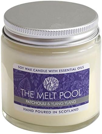 Luxury Handmade Soy Wax Candle Scented with Essential Oils - Small Jar with Lid - 25 hours - Patchouli & Ylang Ylang Candle