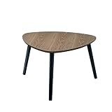 Fabricado en Francia. Demeyere Mesa de Centro Triangular de Roble, MDF, Roble Ceniza, Negro, 60 x 60 x 35 cm
