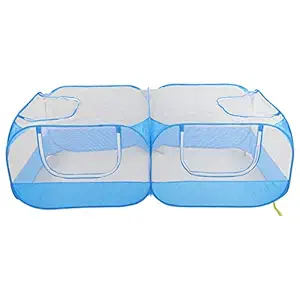 Foldable Chicken Coop, Small Animals Playpen Small Animal Pen Outdoor Pet Fence Guinea Pig Playpen Large Chicken Run Walls for Small Animal(Blue)