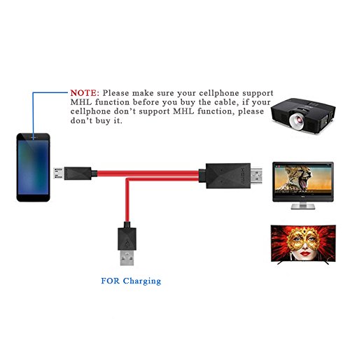 thanly MHL 11 Pin Micro-USB zu 1080p HDMI HDTV Kabel Adapter Kordel | Handy zu TV Kabel für Samsung S3 S4 S5 Note2 3 - 7