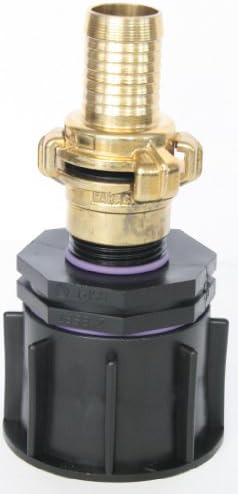 AME80_100+102 outlet adapter S60x6 coarse thread with reducing nipple ET 1” + GEKA fixed coupling and brass coupling with hose spout, IBC containers, accessories, garden, vats, rainwater tanks, adapters, fitting, cans, cistern, ton