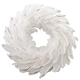 Kranz Luxury Xmas Design Feder Deko weiss Weihnachten Winter...