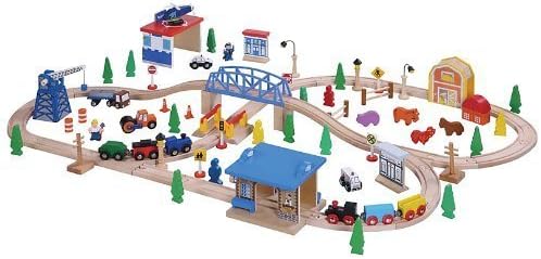 Maxim Enterprise Inc Wooden Train Set, 100-Piece by Maxim Enterprise INC