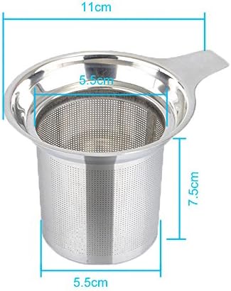 304 Stainless Steel Tea Infuser Steeper Strainer with Handle for Loose Leaf Grain Tea Cups Mugs Pots