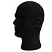 Foam Model Head, FEITONG Male Styrofoam Foam Flocking Head Model Wig Glasses Display Stand Black (1Pc, black)