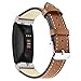 Produktbild Für Fitbit Inspire / Inspire HR,Leder Mode Uhrenarmbandgurt Einstellbar Armband Casual Sport Uhrenarmband Handgelenk Ersatzband Zubehör Kompatibel für Fitbit Inspire Android Uhr Band Beige (Braun)