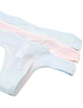 Iris & Lilly Damen Tanga aus Netzstoff im 3er-Pack