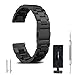 Price comparison product image FashionAids 22mm watch band, Samsung Gear S3 strap band Stainless Steel Metal Replacement Band Bracelet Strap + Tools + Pins for Men's Women's Watch, Black 22mm