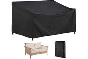 Gicov Patio Loveseat Cover Waterproof Sectional Sofa Couch Bench Cover Heavy Duty Outdoor Furniture Cover with Drawstring for Lawn Garden Indoor Furniture