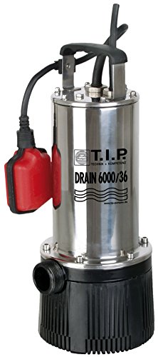 T.I.P. 30136 Tauchdruckpumpe Drain 6000/36 (950 W, max. 6.000 l/h, 34m Förderhöhe, Fremdkörper bis 2 mm, Stufenlos höhenverstellbarer Schwimmerschalter) - 2