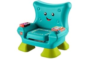 Fisher-Price Juguete Educativo Divertido para niños pequeños, Silla de Aprendizaje Divertida, Color Turquesa, con música y Diferentes Actividades para niños a Partir de 1 año, inglés (Reino Unido),
