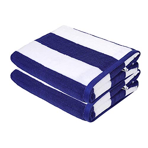 Asciugamani da spiaggia Sweet Needle - Asciugamani da spiaggia Blu reale di qualità Premium - Confezione da 2 (76x152 cm) - 100% cotone Ringspun, pesante (450 GSM) e altamente assorbente