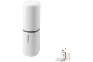 MEIJMJIA MIEJMJIA - Reise Wasser Becher Set,Zahnbürste Etuis,Zahnbürstenhalter für Zahnbürsten und Zahnpasta,Zahnputzbecher, Geeignet für Camping Reisen, Geschäftsreisen (weiß)