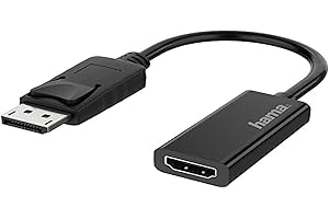 Hama Adattatore da Displayport a HDMI (adattatore monitor 4K Ultra HD, cavo adattatore Displayport maschio - accoppiamento HDMI, adattatore video per PC, notebook per il collegamento a monitor, TV,
