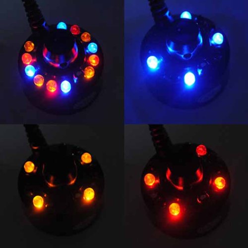 ZJchao(TM) Cool! 12 LED-Ultraschall-Nebel-Hersteller Fogger Wasser-Brunnen-Teich + Netzteil - 2