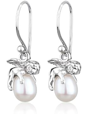 Perlu Damen-Ohrringe 925 Sterling Silber Süßwasserzuchtperle 307931912