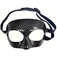 Black Carbon Fiber Football Mask - Adult Size, PVC Material, No Battery Included - Ideal for Fitness and Training
