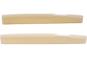 Musiclily Pro 71,12mm Kompensowane Siodełko Mostka Bone Saddle do Gitary Akustycznej 6 Strun stylu Taylor, Kość słoniowa (2 szt.)