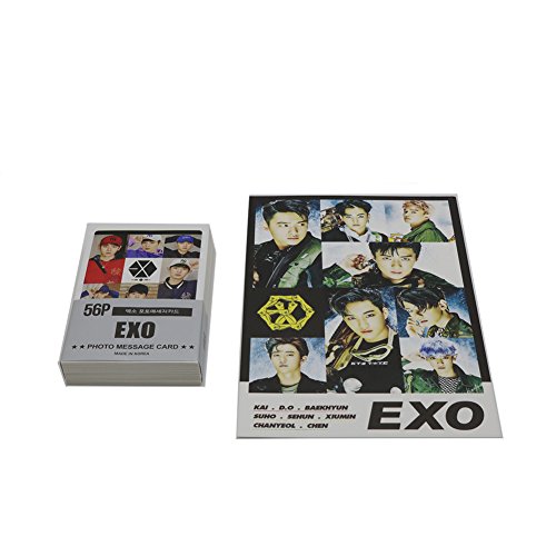 EXO Kpop Mini Photo Ensemble de cartes avec 1 carte postale et 2 Extra Photocards Cadeau (59pcs)