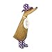 Produktbild Holzente, Ornament, mit gepunktetem Hut und Gummistiefel, Dekorationsfigur, Geschenk, von DCUK, violett