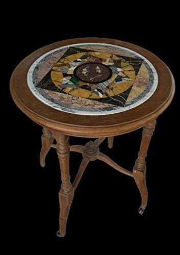 One-off Pietra Dura Inlaid Marble Circular Table - Butterflies in Egyptian Porphyry - Handmade in the UK