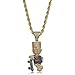 Produktbild ANLW Men Hip Hop Necklace Cartoon Charakter Simpson Pendant Micro-Inlay Zirkon mit 55+5CM Kette -18K Gold Plated Jewelry