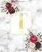 Produktbild Dotted Journal: Dotted Grid Bullet Notebook Journal Marble Burgundy Marsala Flowers Gold Monogram Letter T (7.5” x 9.25”) for Women Teens Girls and Kids