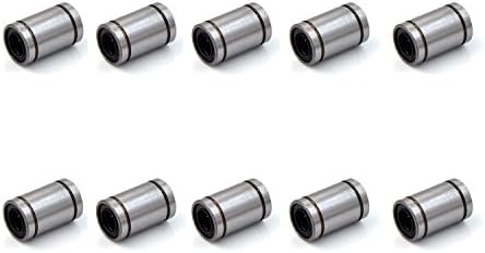 10Pcs LM8UU Linear Motion Bearings, Linear Ball Bearing Bushing for 3D Printer, RepRap Prusa Mendel DIY CNC Motion, Prusa Mendel, Reprap(8mm x 15mm x 24mm)