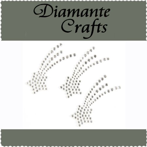 3 Clear Shooting Star Diamante Vajazzle Rhinestone Gems - created exclusively for Diamante Crafts