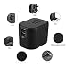 Produktbild International Travel Power Plug Universal-Ladegerät-Adapter mit 2 USB-Anschlüssen und Wechselstromstecker Kleiner Multifunktionsadapter Universal-Netzteil für Mobiltelefone Tablets Laptops usw.