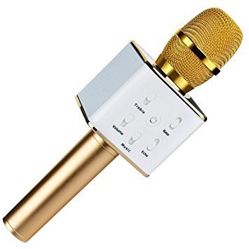 HundoP Club Bluetooth 3-in-1 Portable Hand Microphone/Speakers Aluminium Alloy Karaoke Machine for All Smartphone/PC (Gold) RS.999 (50.00% Off) - Amazon HundoP Club Bluetooth 3-in-1 Portable Hand Microphone/Speakers Aluminium Alloy Karaoke Machine for All Smartphone/PC (Gold) RS.999 (50.00% Off) - Amazon