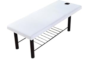 smilegirl Massage Table SPA Couch Cover Sheet with Face Hole Elastic Cord Edge All-round Wrap Professional Soft Bed Healty Beauty with Face Hole Comfortable Sheets 70x190cm (White)