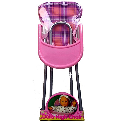 Girls Pink Pretend Play Doll High Chair Feeding Accessory Toy Children House Play Fun Activity Indoor Outdoor Gift Xmas Birthday Set