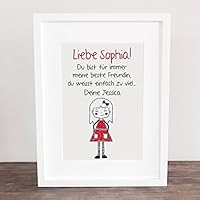 Personalisiert mit Namen! Bild, Poster, Liebe, Freundschaft, DIN A4, DIN A3, Kunstdruck, Beste Freundin, BFF, Geburtstag. Sprüche, Küchenbild, Geschenkidee, Mädchen