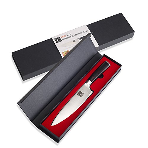 Küchenmesser, Imarku Professionelle 20cm Kochmesser, Gemüsemesser, Chefmesser, Allzweckmesser, Kartoffelschälmesser aus hochwertigem Carbon Edelstahl mit Präzisions-Schneidekante und mit ergonomischem Griff - 7