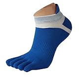 Malloom® 1 Pair Men Mesh Meias Sports Running Five Finger Toe Socks (Blue)