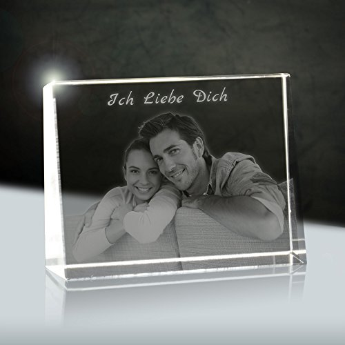 Photo à l'intérieur du verre (2D)| Dimensions : 105 x 80 mm (moyenne) | Forme : Cadre photo (plat, tient seul debout)