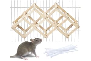 Jevnd Wooden Rat Climbing Toys, Natural Pet Rat Cage Accessories Climbing Ladder, Fancy Rats Enrichment Toys Activities, Hanging for Pet Rats in Cage Playing Chewing (M, 1pc)