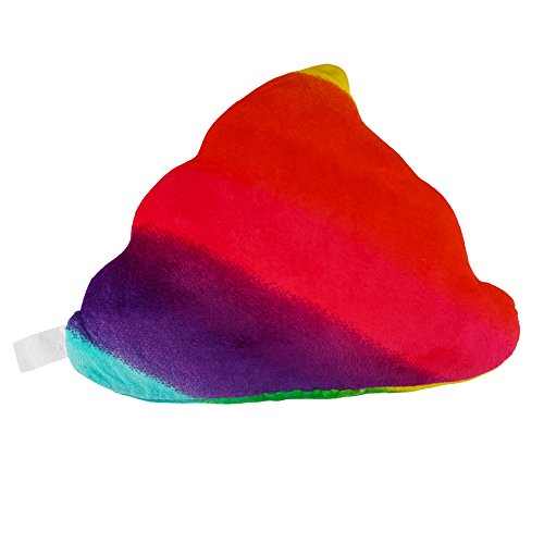 Emoji Kissen Großer Kackhaufen Regenbogen Farbkissen, Emoticon Weiche gefüllte Plüschkissen, 30x30cm, im klassischen Regenbogenfarben - 4