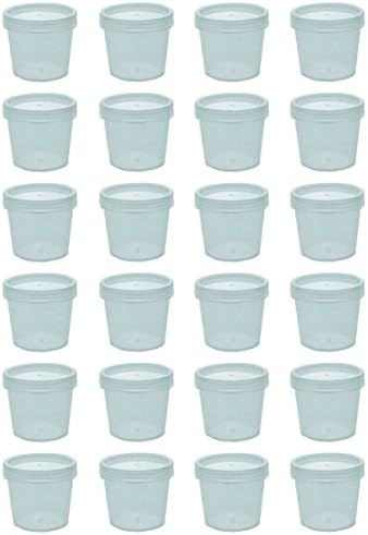 Food containers, storage jars, canisters, round shape, transparent, 35 ml, (pack of 24)