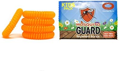 Mosquito Guard KIDS Repellent Bands/Bracelets (20 Individually Packed) - 100% All Natural, Citronella, Lemongrass Oil, Geraniol, DEET FREE Bug and Insect Repellent