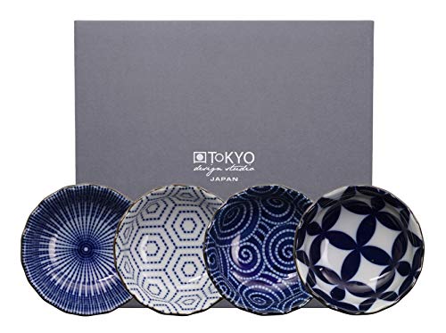 Tokyo Design Studio, 4 Sushi cuencos de sauce, Nippon Blue Series, Japan