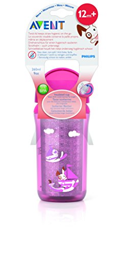 Philips Avent SCF766/00 Isolierter Strohhalmbecher 260 ml, hellblau/rosa, Farbe nicht frei wählbar - 5