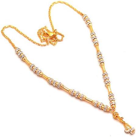 Jewar MandiNecklace Kundan Ad Jade Gold Plated Finish Simply Look Jewelry 7167 for Womens Girls