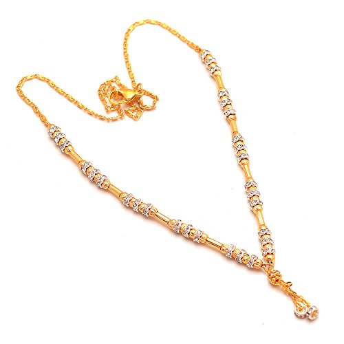 Jewar MandiNecklace Kundan Ad Jade Gold Plated Finish Simply Look Jewelry 7167 for Womens Girls